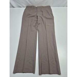 VTG John Alexander Dress Pants Mens 42x36 Brown Wool Flannel Flat Front USA